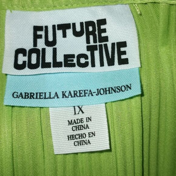 Feature Collective W/ Gabriella Lime Green Croissant Sleeve Top Sz.1x EUC - Picture 6 of 7